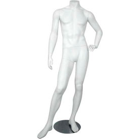 Male Mannequin - Headless, Left Hand on Hip, Right Knee Bent - Matte Finish