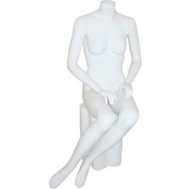 Female Mannequin - Headless, Sitting Down, Legs to Side - Matte Finish