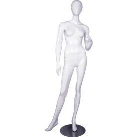 Female Mannequin - Left Hand on Hip, Right Leg Sideways - Gloss Finish, White