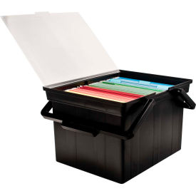 Plastic Letter and Legal File Storage Box 17"L x 14"W x x 11"H Black
