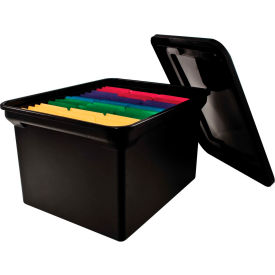 Plastic Letter & Legal File Tote - 18"L x 14"W x 10-3/4"H, Black