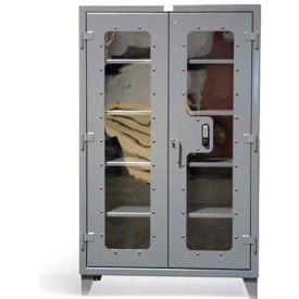 Stronghold Heavy Duty Keypad See Thru Door Cabinet, 12 Gauge, 48"W x 24"D x 78"H, Gray