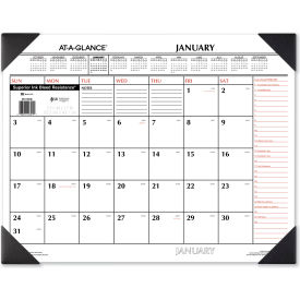 Two-Color Monthly Desk Pad Calendar, 22 x 17, Jan to Dec, 2025