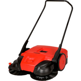 31" Deluxe Triple Brush Push Power Sweeper Turbo, 13.2 Gallon Capacity