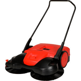 38" Deluxe Triple Brush Push Power Sweeper Turbo, 13.2 Gallon Capacity - BG497