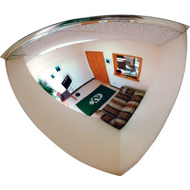 Quarter Dome Acrylic Mirror, Indoor, 18" Dia., 90° Viewing Angle