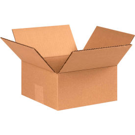 Flat Cardboard Corrugated Boxes, 7"L x 7"W x 3"H, Kraft