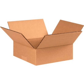 Flat Cardboard Corrugated Boxes, 8"L x 8"W x 2"H, Kraft
