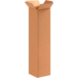 Tall Cardboard Corrugated Boxes, 4"L x 4"W x 16"H, Kraft