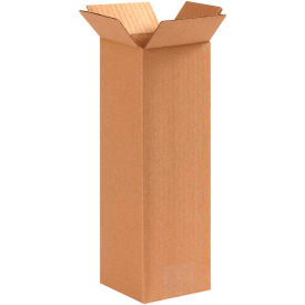 Tall Cardboard Corrugated Boxes, 5"L x 5"W x 12"H, Kraft