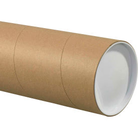 Jumbo Mailing Tubes With Caps, 5" Dia. x 26"L, 0.125" Thick, Kraft, 15/Pk