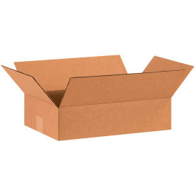 Flat Cardboard Corrugated Boxes, 15"L x 10"W x 4"H, Kraft