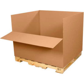 Easy Load Half Slotted Cargo Containers, 48"L x 40"W x 36"H, Kraft