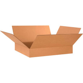 Flat Cardboard Corrugated Boxes, 24"L x 20"W x 4"H, Kraft