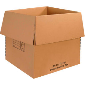 Deluxe Cardboard Corrugated Boxes, 24"L x 24"W x 24"H, Kraft