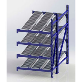 Gravity Flow Roller Rack with Span Track Add-On 48"W x 72"D x 84"H with 4 Levels