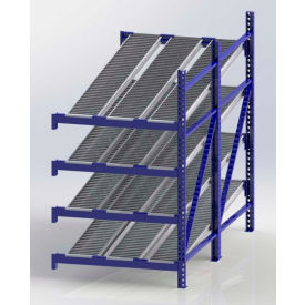 Gravity Flow Roller Rack with Span Track Add-On 48"W x 96"D x 84"H with 4 Levels