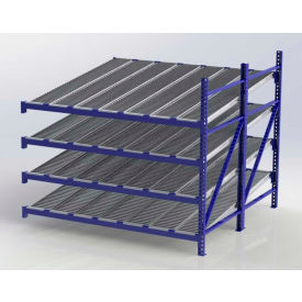 Gravity Flow Roller Rack with Span Track Add-On 96"W x 96"D x 84"H with 4 Levels