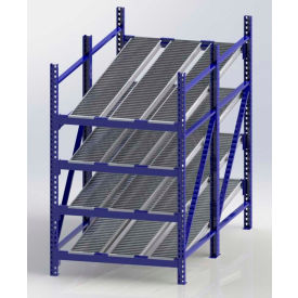 Gravity Flow Roller Rack with Span Track Starter 48"W x 96"D x 84"H with 4 Levels