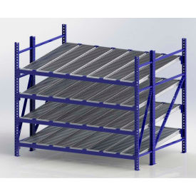 Gravity Flow Roller Rack with Span Track Starter 96"W x 72"D x 84"H with 4 Levels