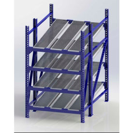 Gravity Flow Roller Rack with Span Track Starter 48"W x 72"D x 84"H with 4 Levels