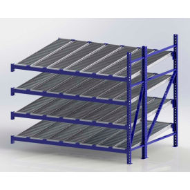Gravity Rack with Knuckled Span-Track Add-On 96"W x 72"D x 84"H with 4 Levels