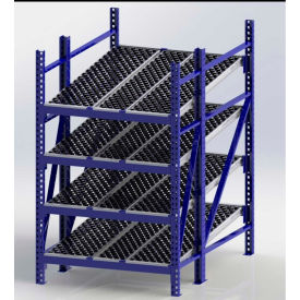 Gravity Flow Roller Rack with Wheel Bed Starter 48"W x 72"D x 84"H with 4 Levels