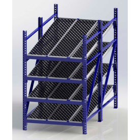 Gravity Flow Roller Rack with Wheel Bed Starter 48"W x 96"D x 84"H with 4 Levels
