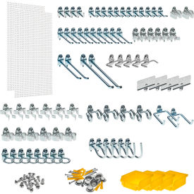 Ploypropylene Pegboard Kit w/ 79 DuraHooks and 4 Bins, 24" x 48" x 1/4", White