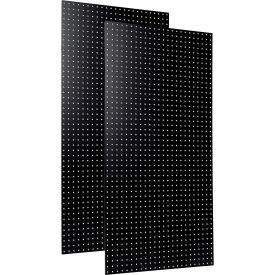High Density Fiberboard Pegboards, 24" x 48" x 1/4", Black, Set of 2