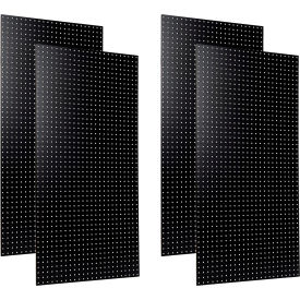 High Density Fiberboard Pegboards, 24" x 48" x 1/4", Black