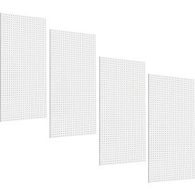 High Density Fiberboard Pegboards, 24" x 48" x 1/4", White, Set of 4