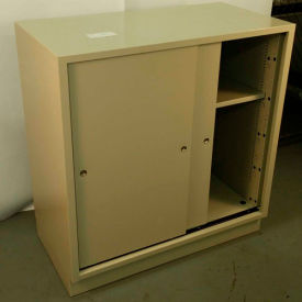 Teller Pedestal Cabinet - Sliding Doors 36"W x 19"D x 38-1/2"H Black