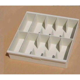 Plastic Cash Tray - 10 Currency Compartments 15"W x 15"D x 3-5/16"H Champagne