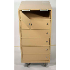 Teller Vault Note Bus Cabinet - 6 Compartment 18"W x 19"D x 38-1/2"H Champagne