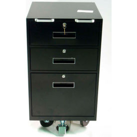 Bus Teller Pedestal Cabinet - 2 Drawers 1 Legal Drawer 18" x 19" x 31-7/8 Black