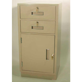Teller Pedestal Cabinet - 2 Drawers Left Hinged Door 19"W x 19"D x 38-1/2"H Champagne