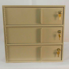 Banking Vault & Safe Interiors 3 Compartment - 16-1/4"W x 17"D x 15-11/16"H Black
