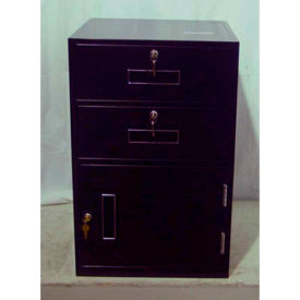 Lowboy Teller Pedestal Cabinet - 2 Drawers Right Hinged Door 19x19x27-7/8 Champagne