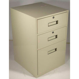 Lowboy Teller Pedestal Cabinet - 2 Drawers 1 Legal Drawer 19" x 19" x 27-7/8" Champagne