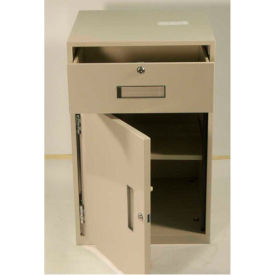 Lowboy Teller Pedestal Cabinet - 1 Drawer Right Hinged Door 19 x 19 x 27-7/8 Black