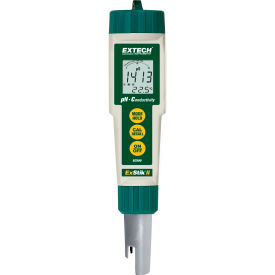 Waterproof ExStik II pH/Conductivity Meter, Green/White, Batteries Included