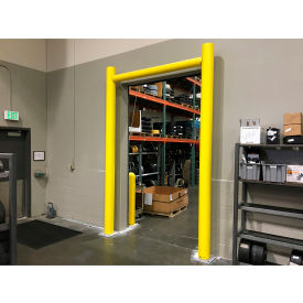 Goal Post Dock Door Guard, Steel & HDPE Plastic, Yellow, 144" x 144"