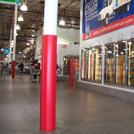 Round Column Wrap, HDPE, Red, 6" Diameter x 60"H
