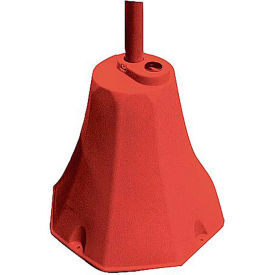 Octagon Sign Base with 98"H Post, Red, 8"W x 20"H Base