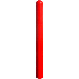 Smooth Bollard Post Sleeve, 3-1/2" HDPE Dome Top, Red