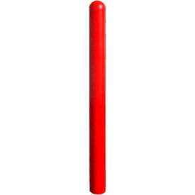 Smooth Bollard Post Sleeve, 3" HDPE Dome Top, Red