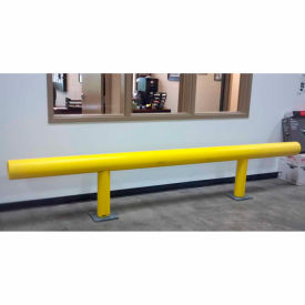 Heavy Duty One-Line Guard Rail, Steel & HDPE Plastic, 120"L x 36"H, Yellow