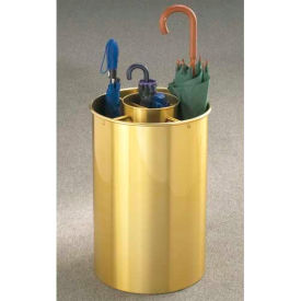 Cylinder Style Satin Brass Umbrella Stand for Full & Tote Size Umbrellas