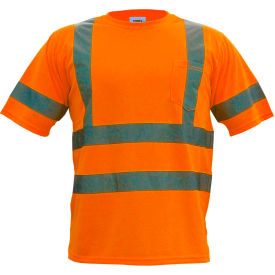 Hi-Vis S/S Pocket T-Shirt, ANSI Class 3, XL, Orange